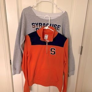 Syracuse University sweatshirts ! PINK size XS quarter zip Gray Pullover Small